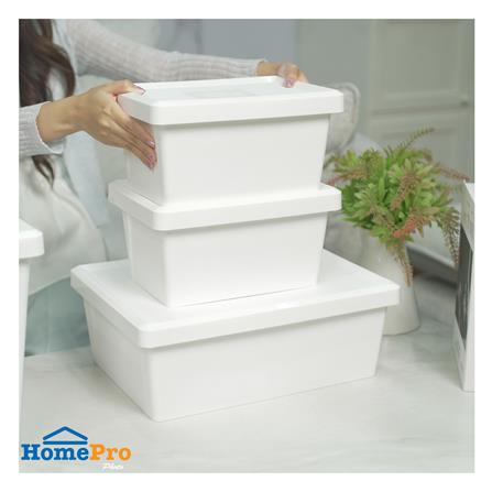 ชุดกล่องเก็บของมีฝา STACKO AMATAS สีขาว (แพ็ก 4 ชิ้น)_7