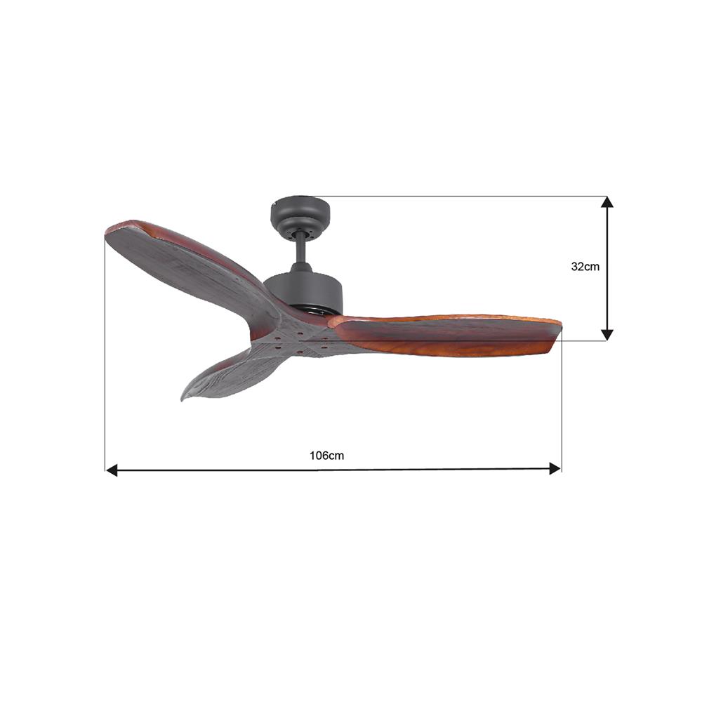 พัดลมไม่มีโคมไฟ CARINI CFD423001BK 42 นิ้ว สีดำ/น้ำตาล