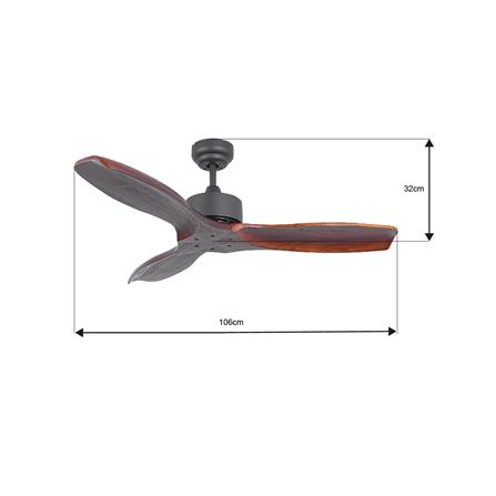 พัดลมไม่มีโคมไฟ CARINI CFD423001BK 42 นิ้ว สีดำ/น้ำตาล_4