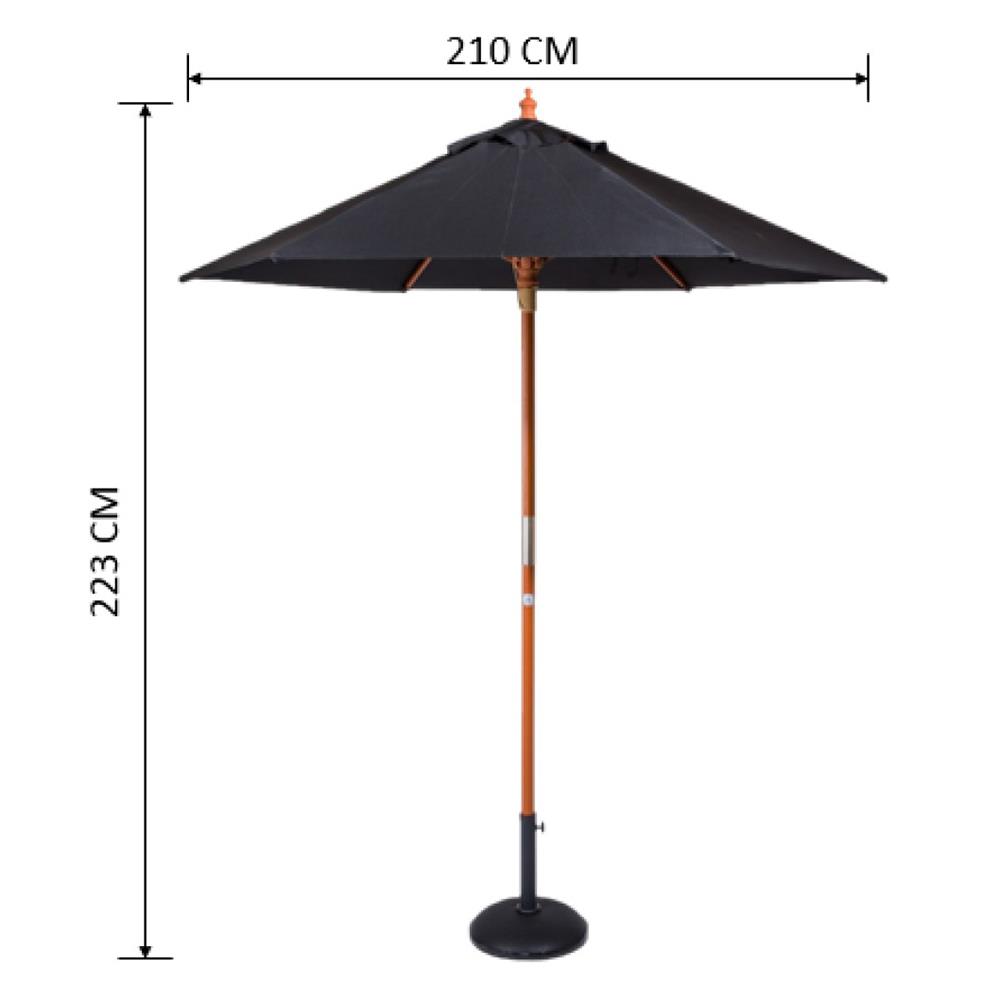 ร่มสนามกลม IVY WOOD 2.1 ม. สีดำ