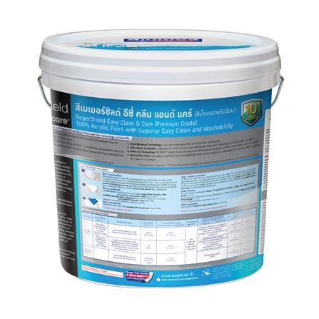 สีน้ำทาภายใน BEGER BEGERSHIELD EASY CLEAN & CARE BASE A กึ่งเงา 2.5 แกลลอน_1
