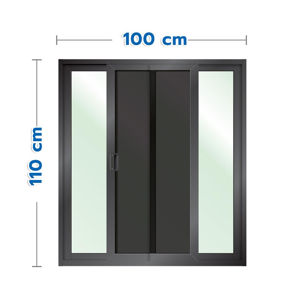 หน้าต่างบานเลื่อน อะลูมิเนียม S-S มุ้ง LYNN OK 100x110 ซม. สีดำ