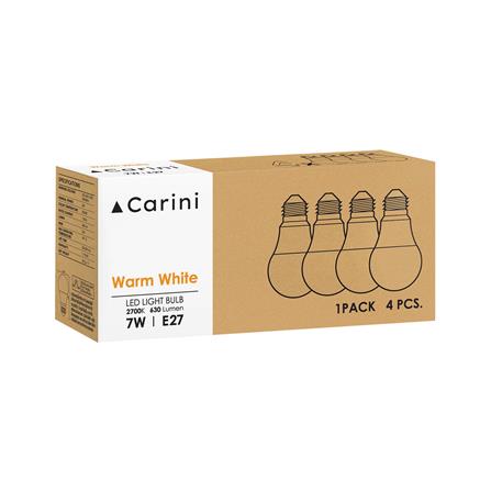 หลอด LED CARINI A60 ECOLIFE 7 วัตต์ WARM WHITE E27 แพ็ก 4 ชิ้น_2