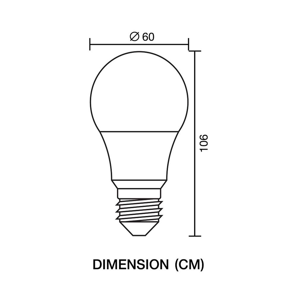 หลอด LED CARINI A60 ECOLIFE 7 วัตต์ DAYLIGHT E27 แพ็ก 4 ชิ้น