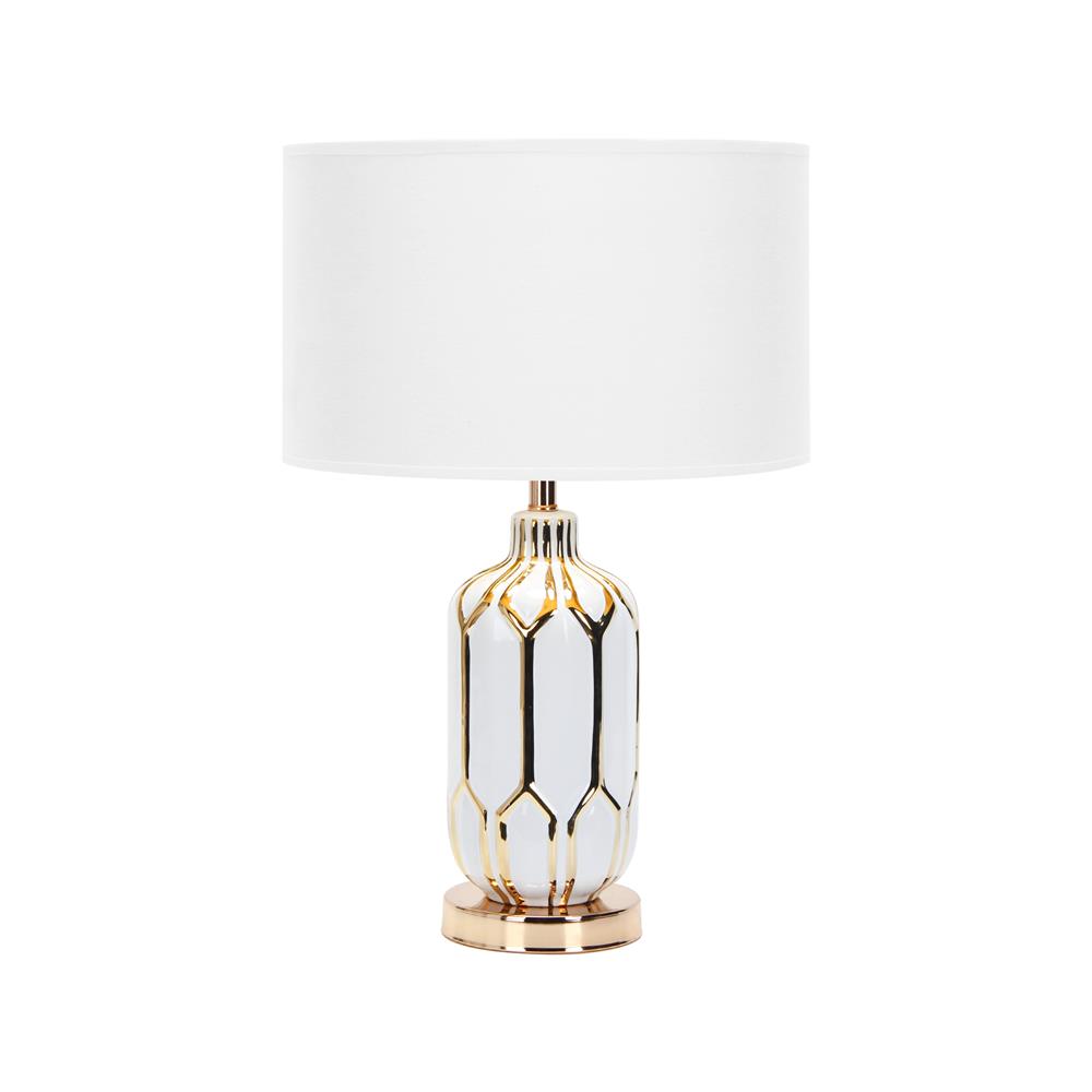 ไฟตั้งโต๊ะ CARINI F4675 สีขาว/ทอง_1