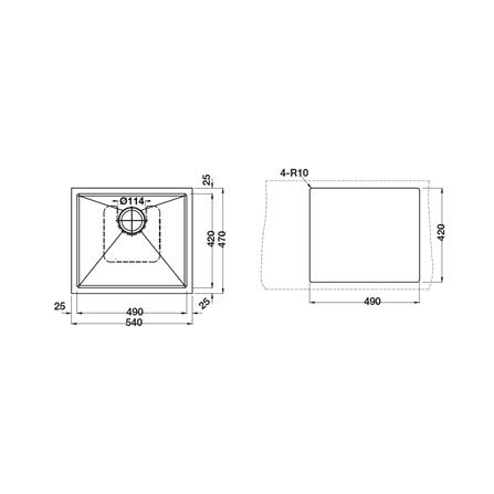 ซิงค์ฝังสแควร์ 1 หลุม HAFELE MARIA 495.39.615 สีเงิน_3