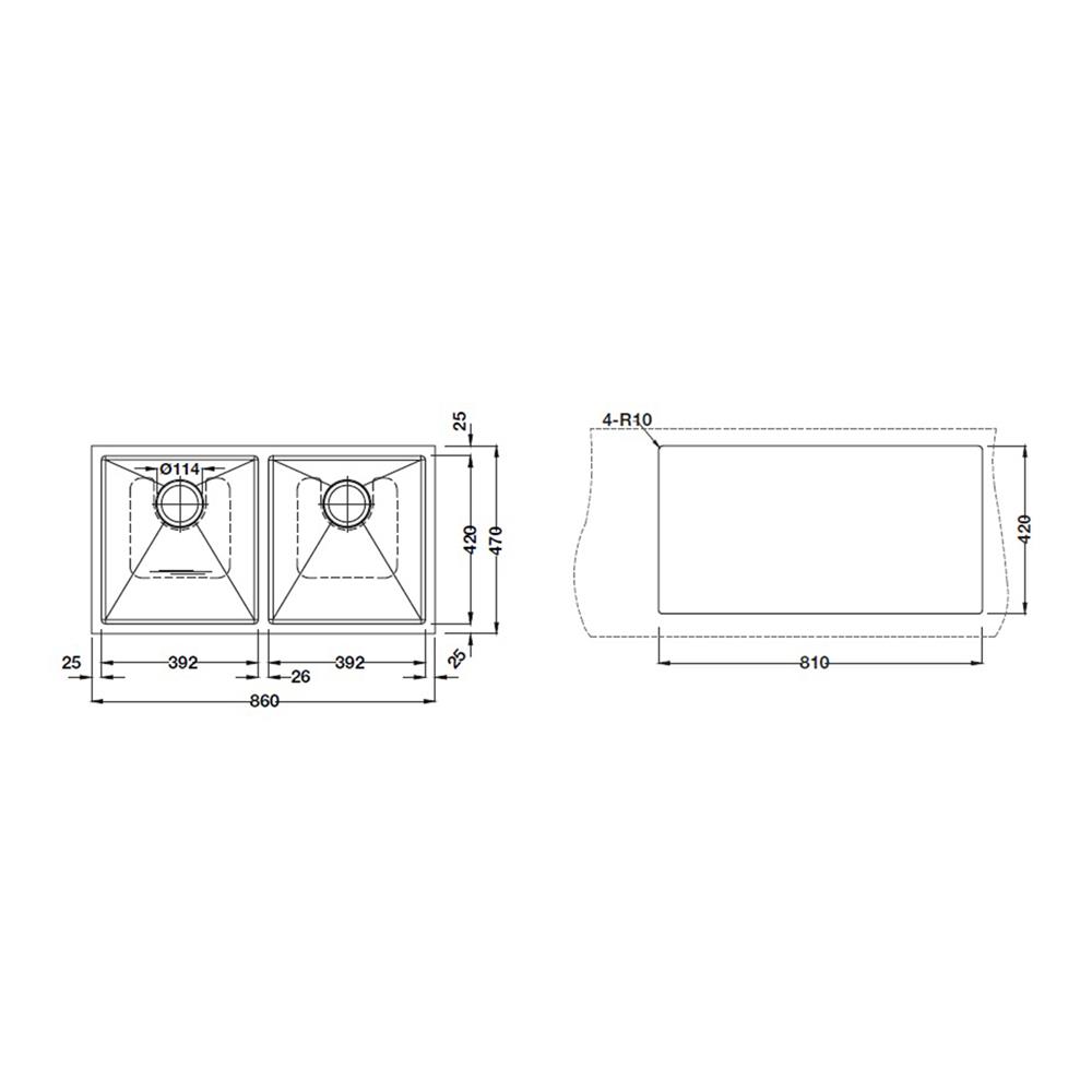 ซิงค์ฝัง 2 หลุม HAFELE MARIA 495.39.617 SQ 86