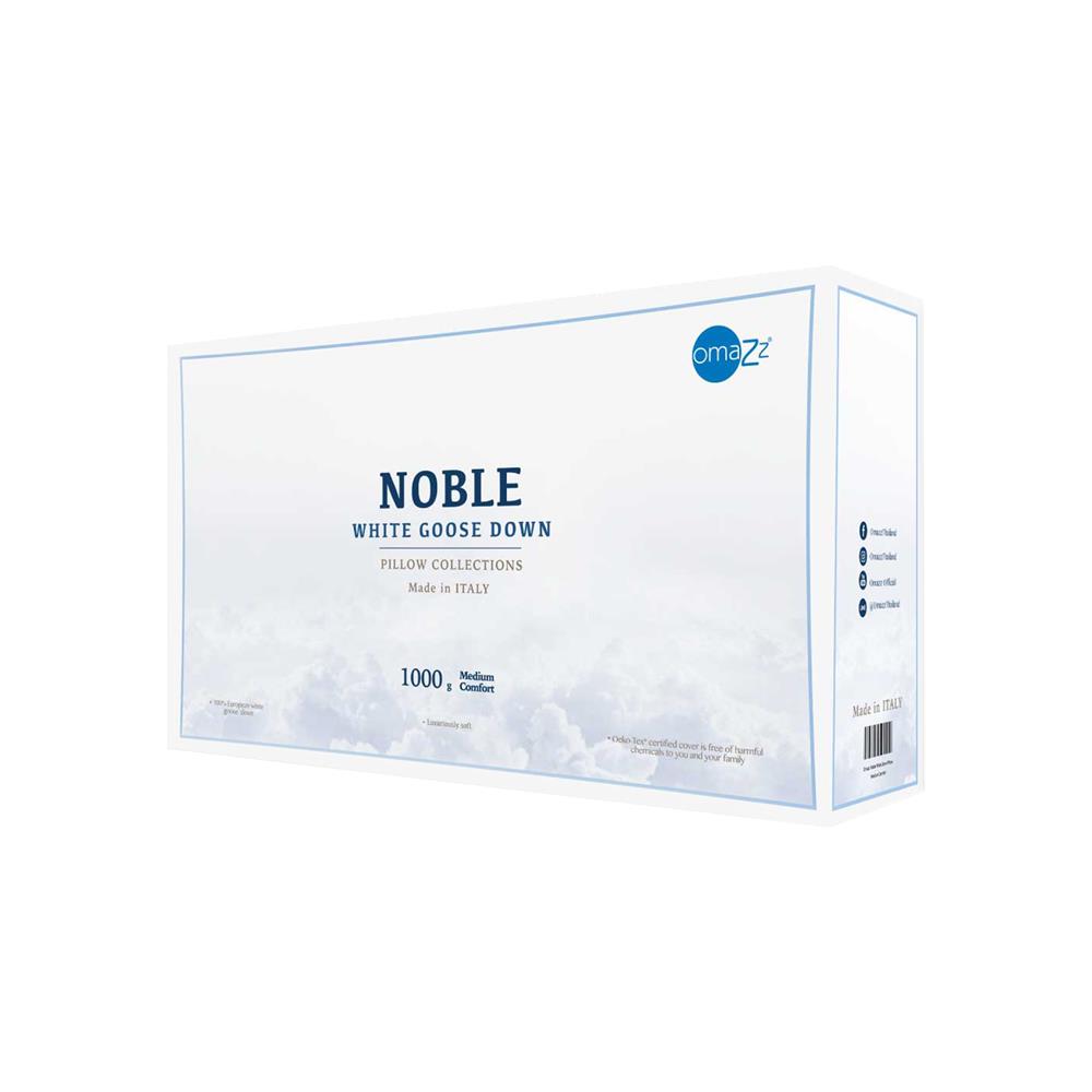 หมอนสุขภาพ ขนห่าน OMAZZ NOBLE WHITE GOOSE DOWN MEDIUM COMFORT 20x30 นิ้ว สีขาว