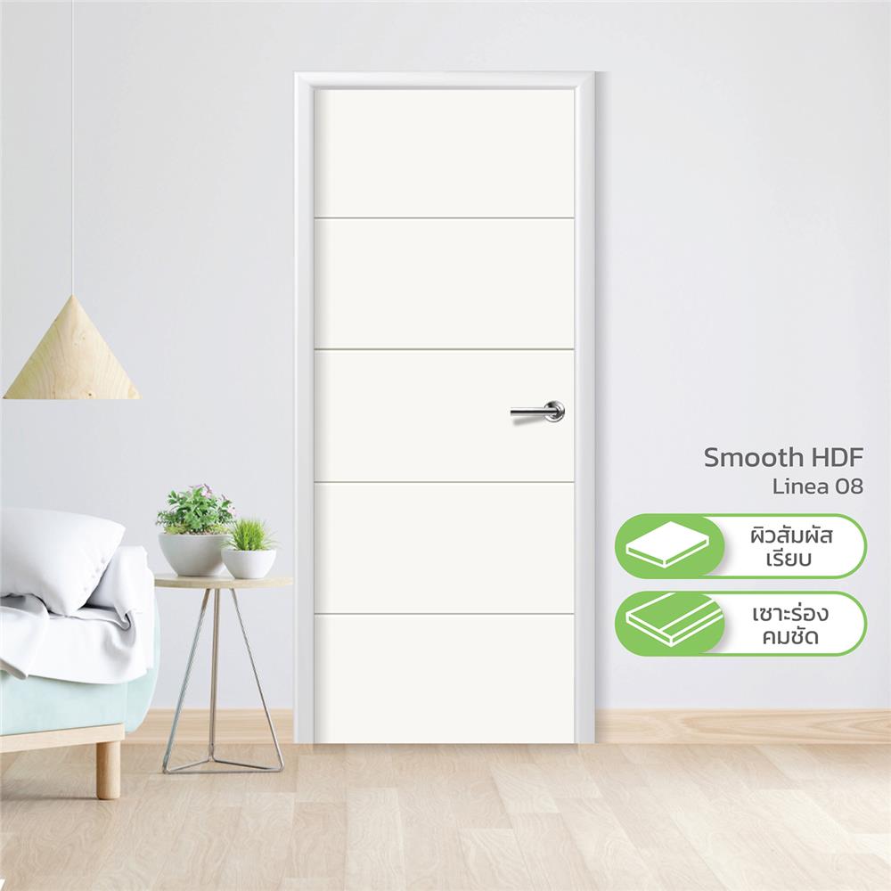 ประตูภายใน HDF METRO LINEA 08 80X200 ซม. ไม่เจาะลูกบิด