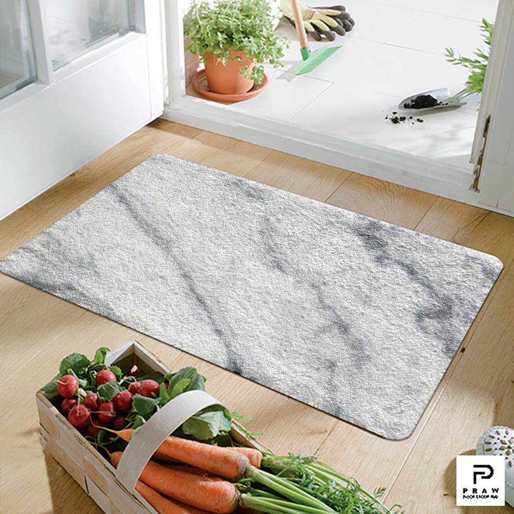 พรม PRAW DE MARBLE WHITE 50X75 ซม. สีขาว