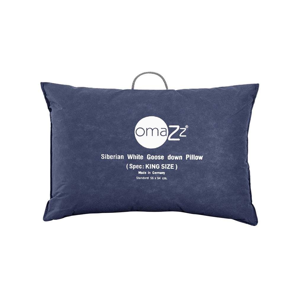 หมอนสุขภาพ ขนห่าน OMAZZ SIBERIAN GOOSE DOWN KING 22.4x37.6 นิ้ว สีขาว