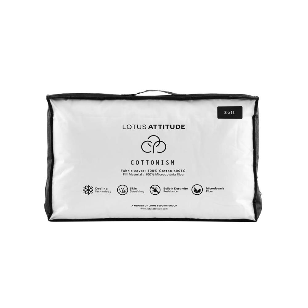 หมอนสุขภาพ ไมโครดาวน์เนีย LOTUS ATTITUDE CARE 20x30 นิ้ว สีขาว