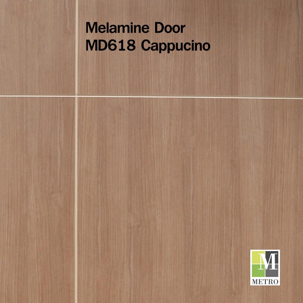 ประตูภายในเมลามีน METRO MD618 CAPPUCCINO เซาะร่อง 80X200 ซม. สีน้ำตาล ไม่เจาะลูกบิด