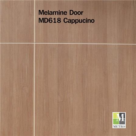 ประตูภายในเมลามีน METRO MD618 CAPPUCCINO เซาะร่อง 80X200 ซม. สีน้ำตาล ไม่เจาะลูกบิด_1