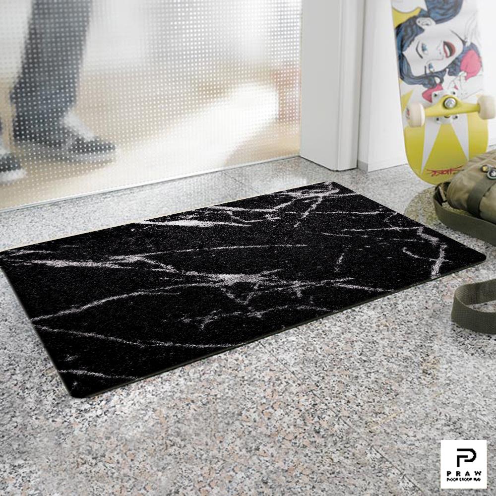 พรม PRAW DE MARBLE BLACK 50X75 ซม. สีดำ