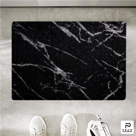 พรม PRAW DE MARBLE BLACK 50X75 ซม. สีดำ_6