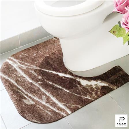พรมห้องน้ำ PRAW DE MARBLE BROWN 62X70 ซม. สีน้ำตาล_5