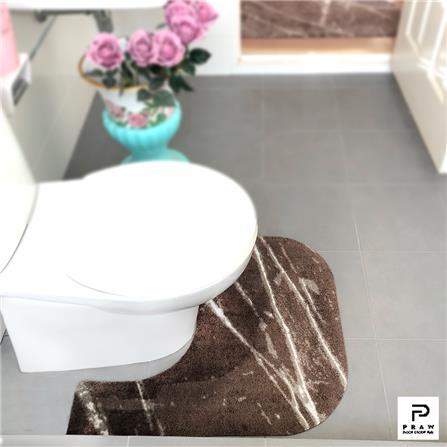 พรมห้องน้ำ PRAW DE MARBLE BROWN 62X70 ซม. สีน้ำตาล_6
