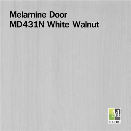 ประตูภายในเมลามีน METRO MD431N WHITE WALNUT 80X200 ซม. สีขาว ไม่เจาะลูกบิด_1