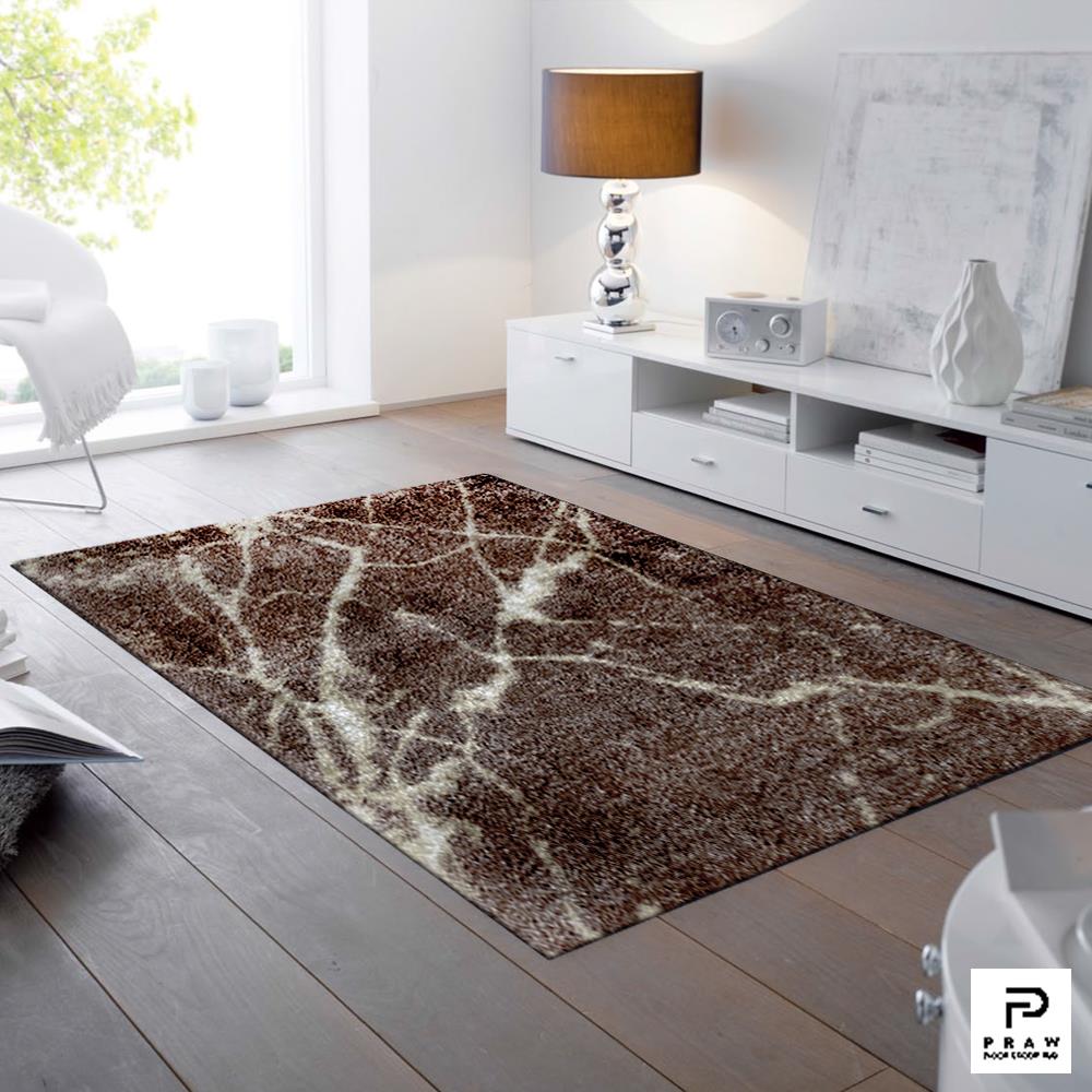 พรม PRAW DE MARBLE BROWN 120X180 ซม. สีน้ำตาล