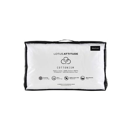 หมอนสุขภาพ ไมโครดาวน์เนีย LOTUS ATTITUDE CARE MEDIUM 20x30 นิ้ว สีขาว_5