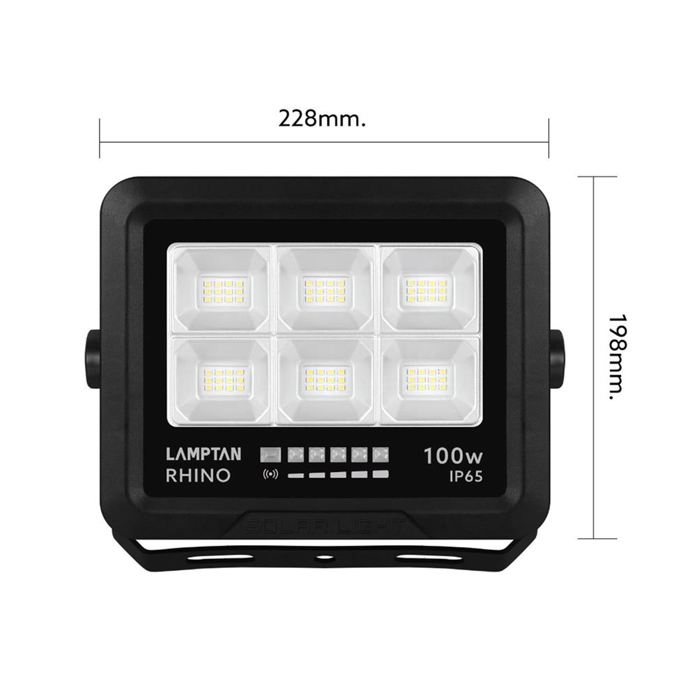 สปอตไลท์ SOLAR LAMPTAN RHINO 100 วัตต์ DAYLIGHT สีดำ