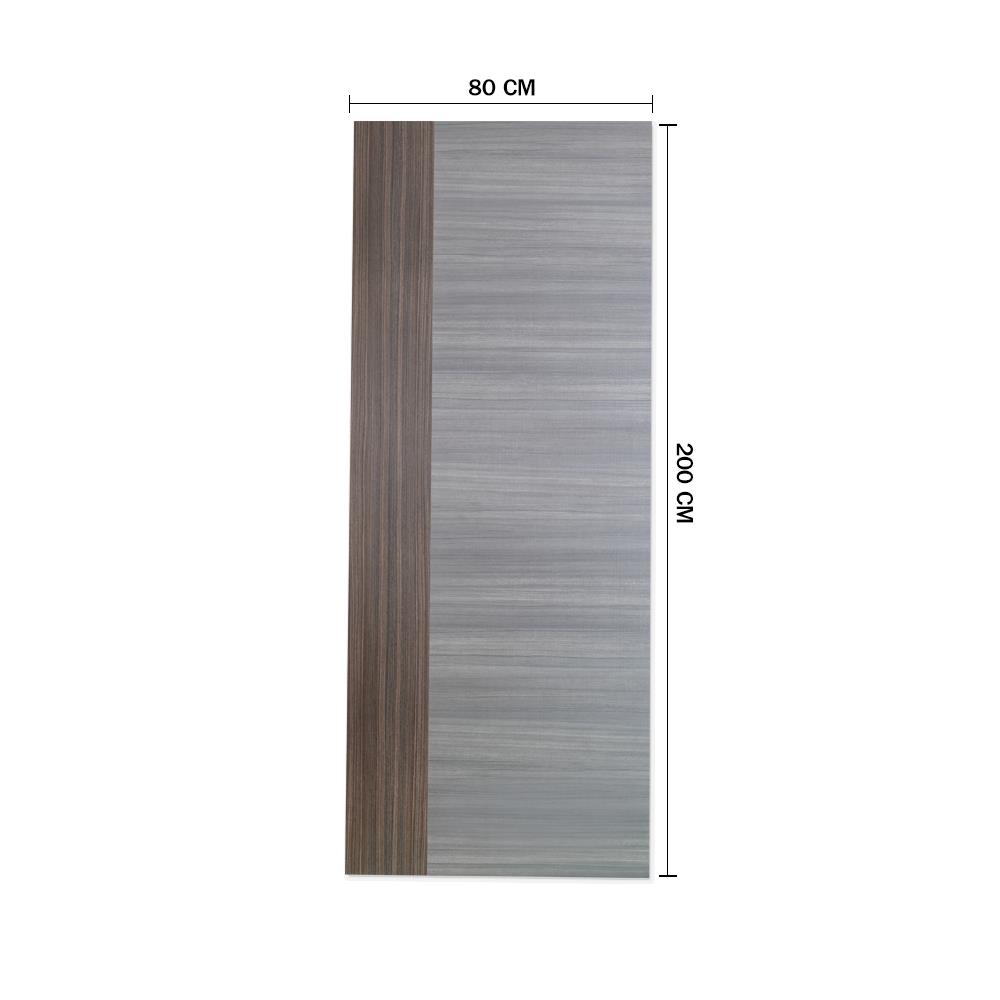 ประตูภายในเมลามีน METRO MD390 ATLANTA+MD520 ALTONA 80X200 ซม. สีเทา-โอ๊ค ไม่เจาะลูกบิด