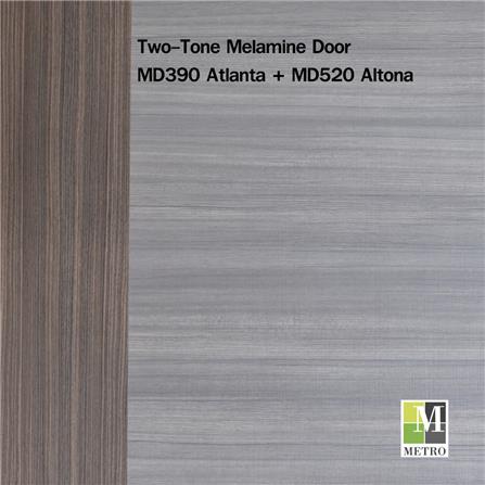ประตูภายในเมลามีน METRO MD390 ATLANTA+MD520 ALTONA 80X200 ซม. สีเทา-โอ๊ค ไม่เจาะลูกบิด_1