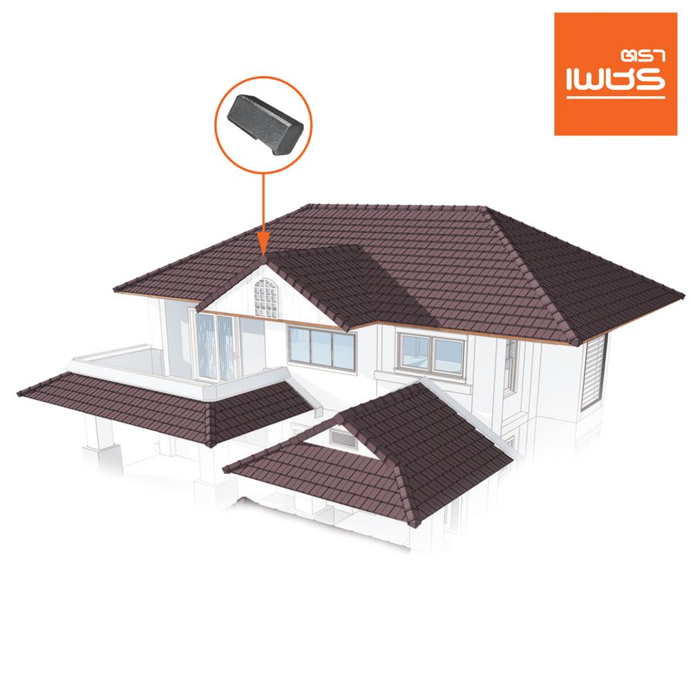 ครอบปิดจั่ว อดามัสแบบเรียบ ตราเพชร 22x27 ซม. สีเทาแปซิฟิก