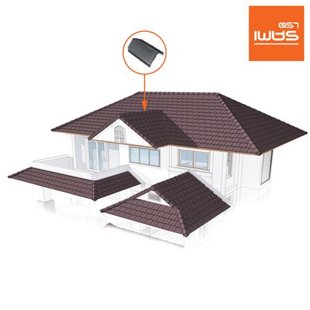 ครอบสันหลังคา อดามัสแบบเรียบ ตราเพชร 25x35.7 ซม. สีเทาแปซิฟิก_1