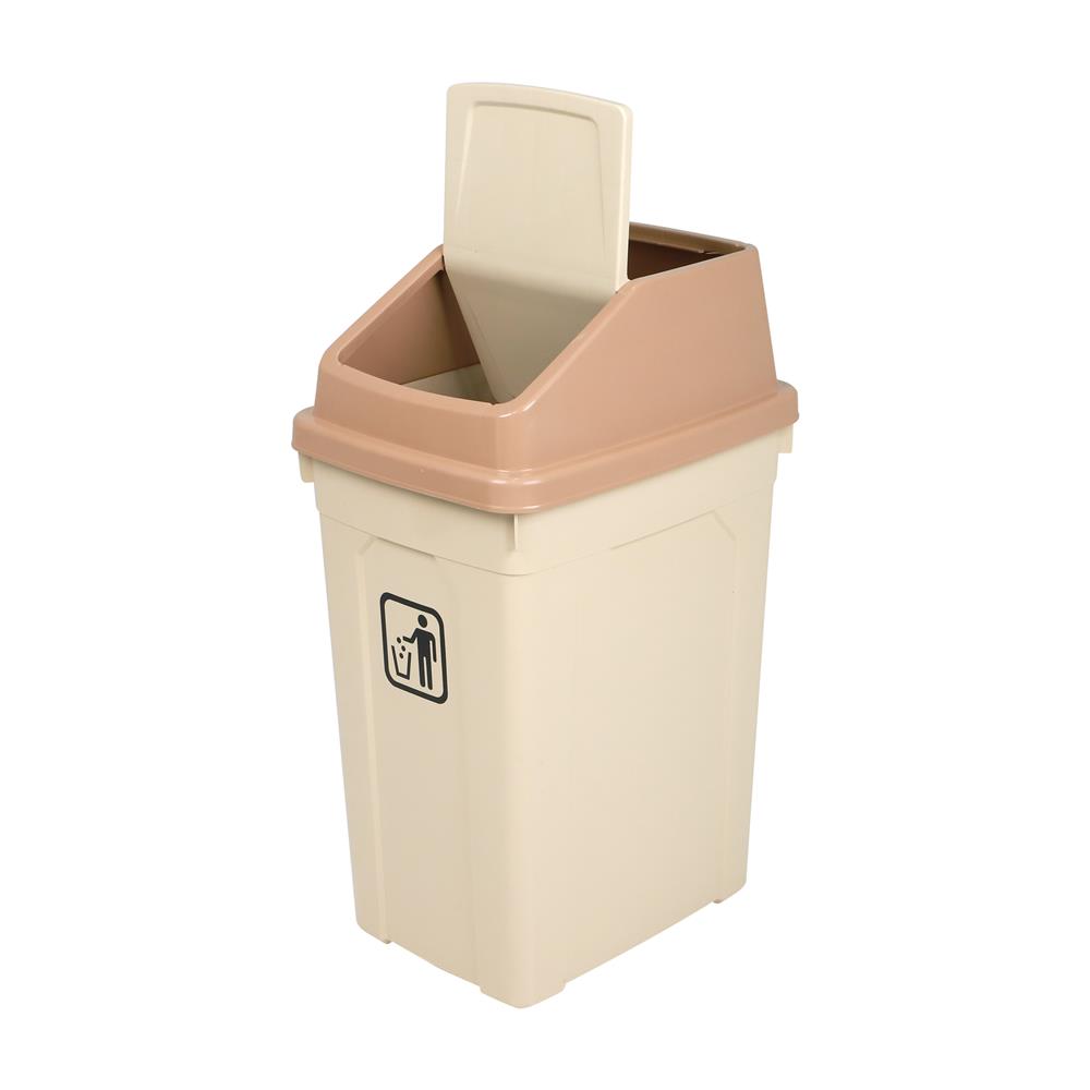 ถังขยะเหลี่ยม ฝาสวิง ACCO 42 ลิตร สีเบจ