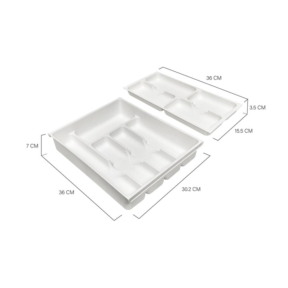 ถาดใส่อุปกรณ์ในครัว 9 ช่อง มีชั้นเสริม KECH TIDY สีขาว