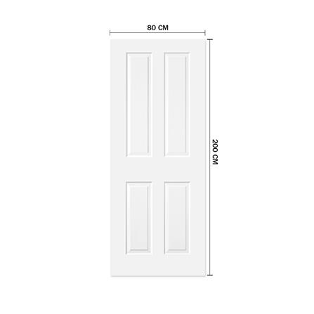 ประตูภายใน HDF METRO COMO 401 กัลปพฤกษ์ 80X200 ซม. สีขาว ไม่เจาะลูกบิด_3