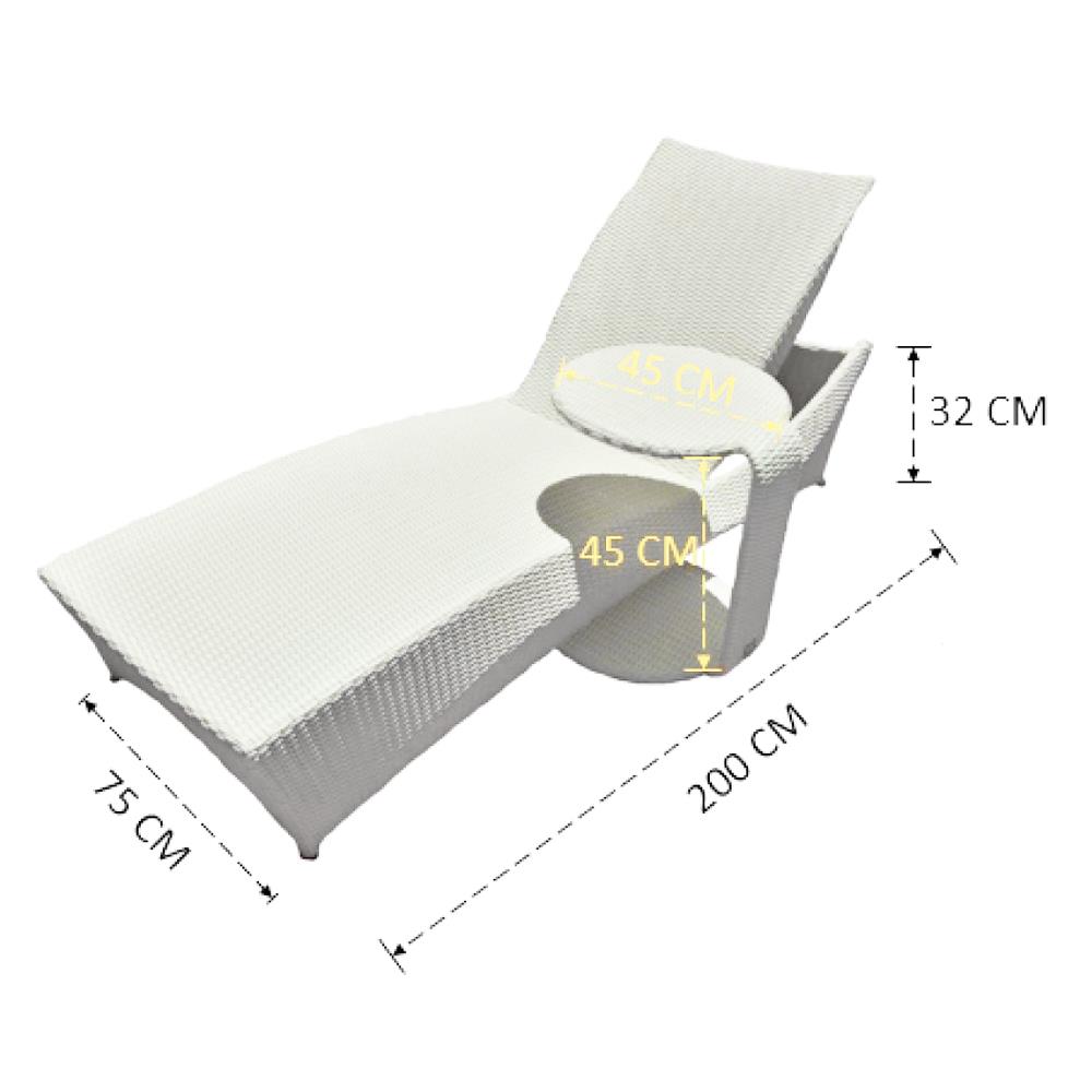 เตียงริมสระ IVY WHALE SUNBED SB024 สีขาว