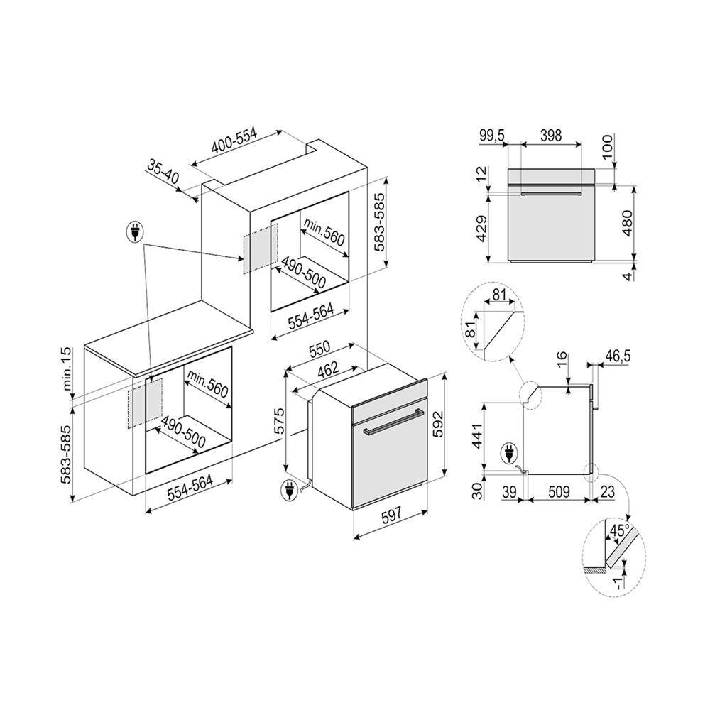 เตาอบฝังดิจิตอล SMEG SF6301TVX