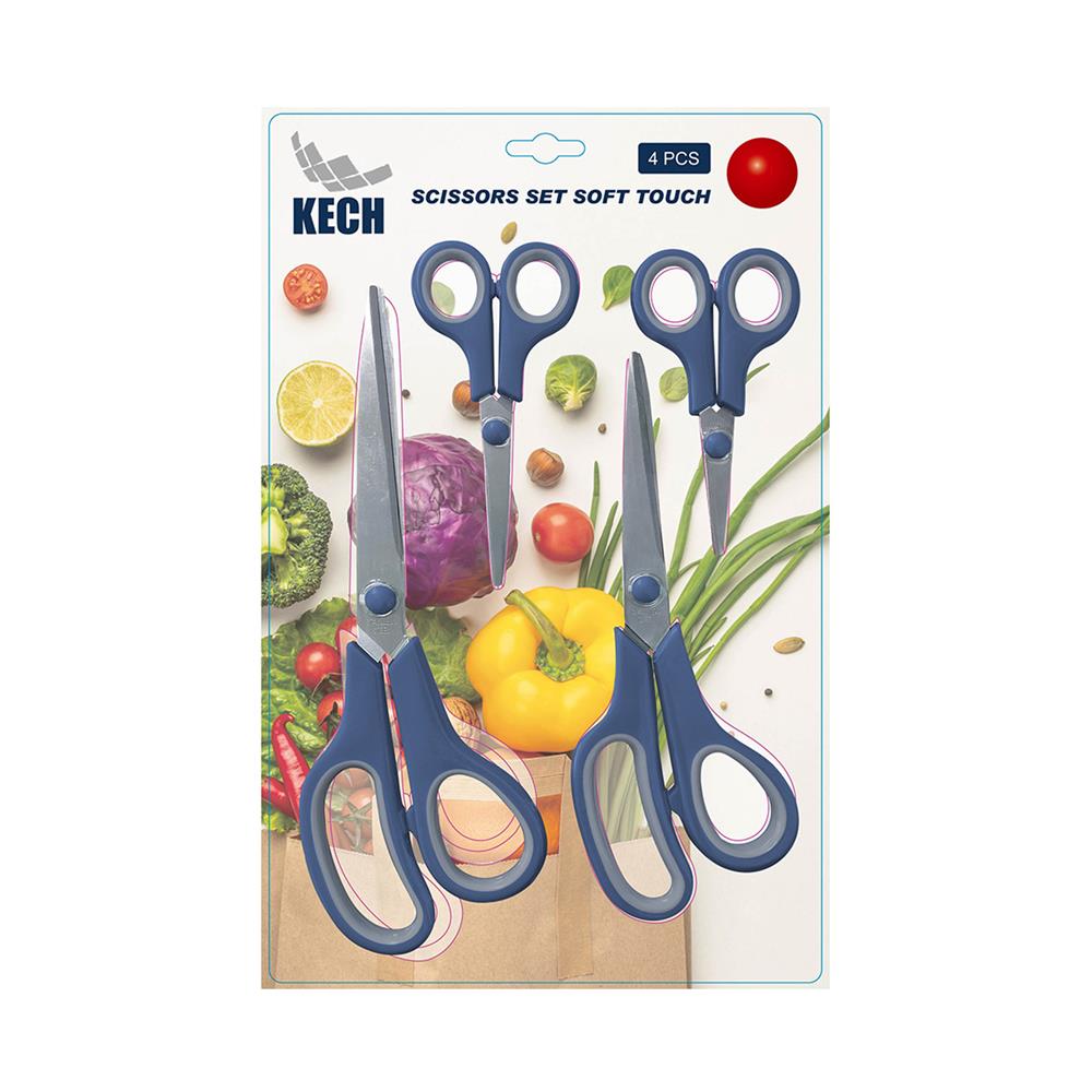 ชุดกรรไกรอเนกประสงค์ KECH สีน้ำเงิน แพ็ก 4 ชิ้น