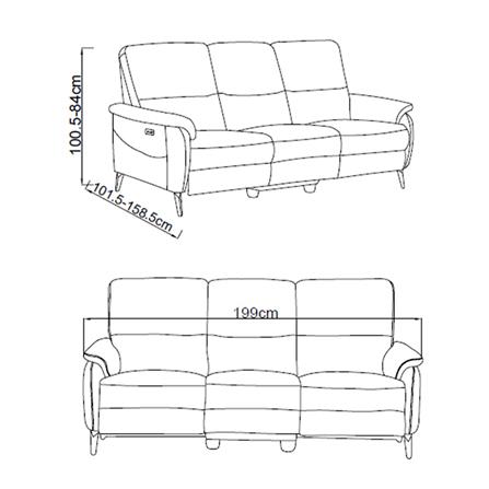 RECLINER 3 ที่นั่ง BENETTA VENICE สีเทา_9