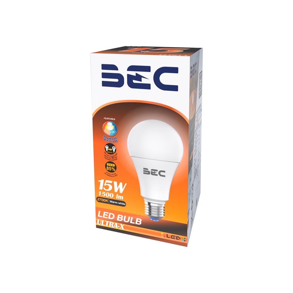 หลอด LED BEC ULTRA-X 15 วัตต์ WARM WHITE E27