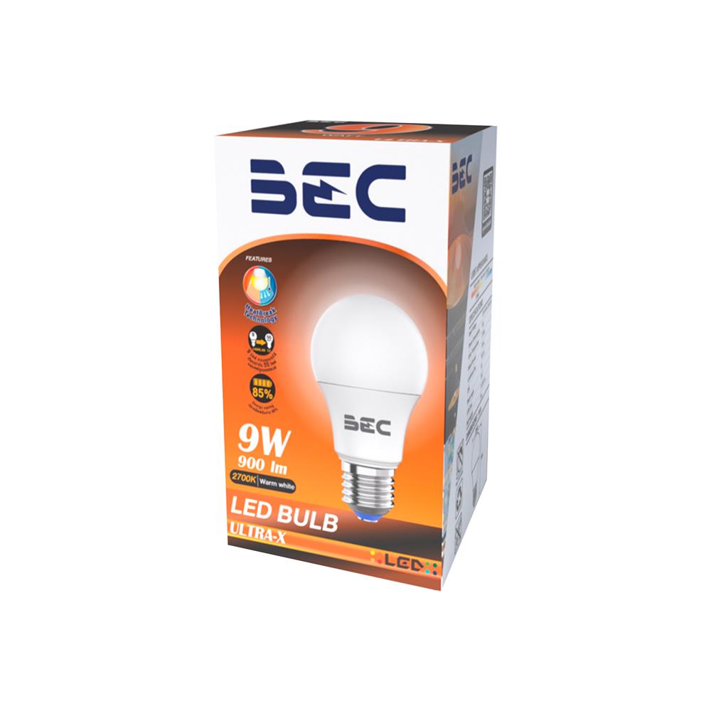 หลอด LED BEC ULTRA-X 9 วัตต์ WARM WHITE E27