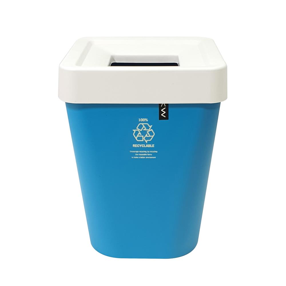 ถังขยะฝาเหลี่ยม DKW 5.5 ลิตร สีฟ้า/ขาว