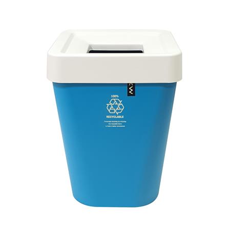ถังขยะฝาเหลี่ยม DKW 5.5 ลิตร สีฟ้า/ขาว_0