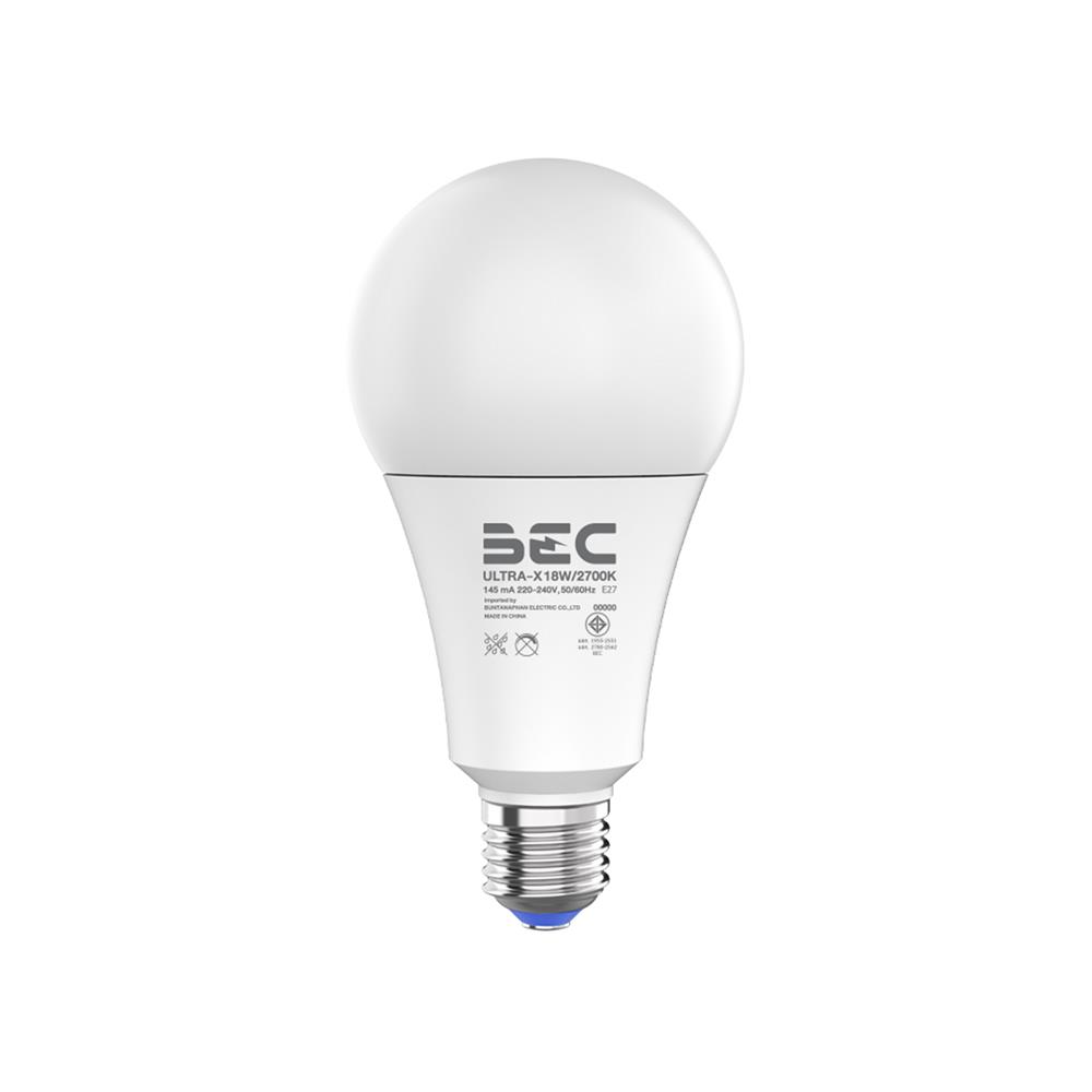 หลอด LED BEC ULTRA-X 18 วัตต์ WARM WHITE E27
