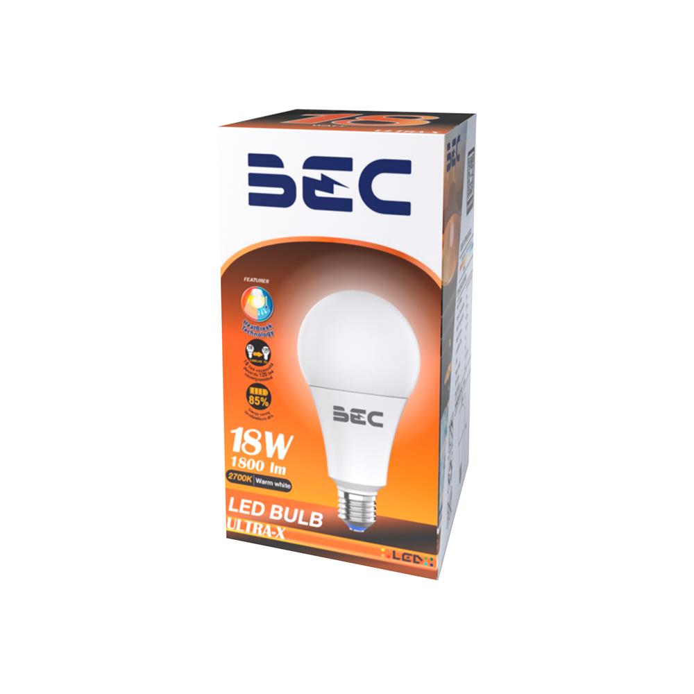 หลอด LED BEC ULTRA-X 18 วัตต์ WARM WHITE E27