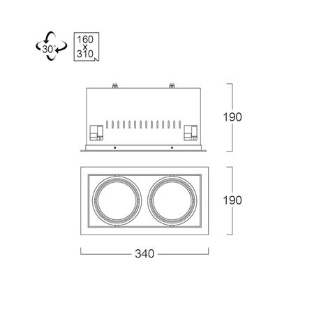 ดาวน์ไลท์ LUMAX 24-05142 13.3 นิ้ว สีดำ เหลี่ยม_5
