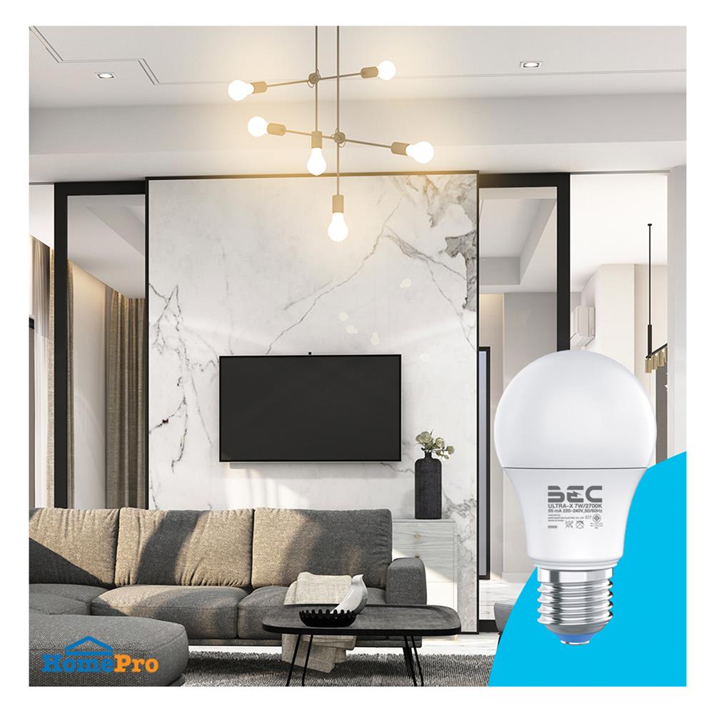 หลอด LED BEC ULTRA-X 7 วัตต์ WARM WHITE E27
