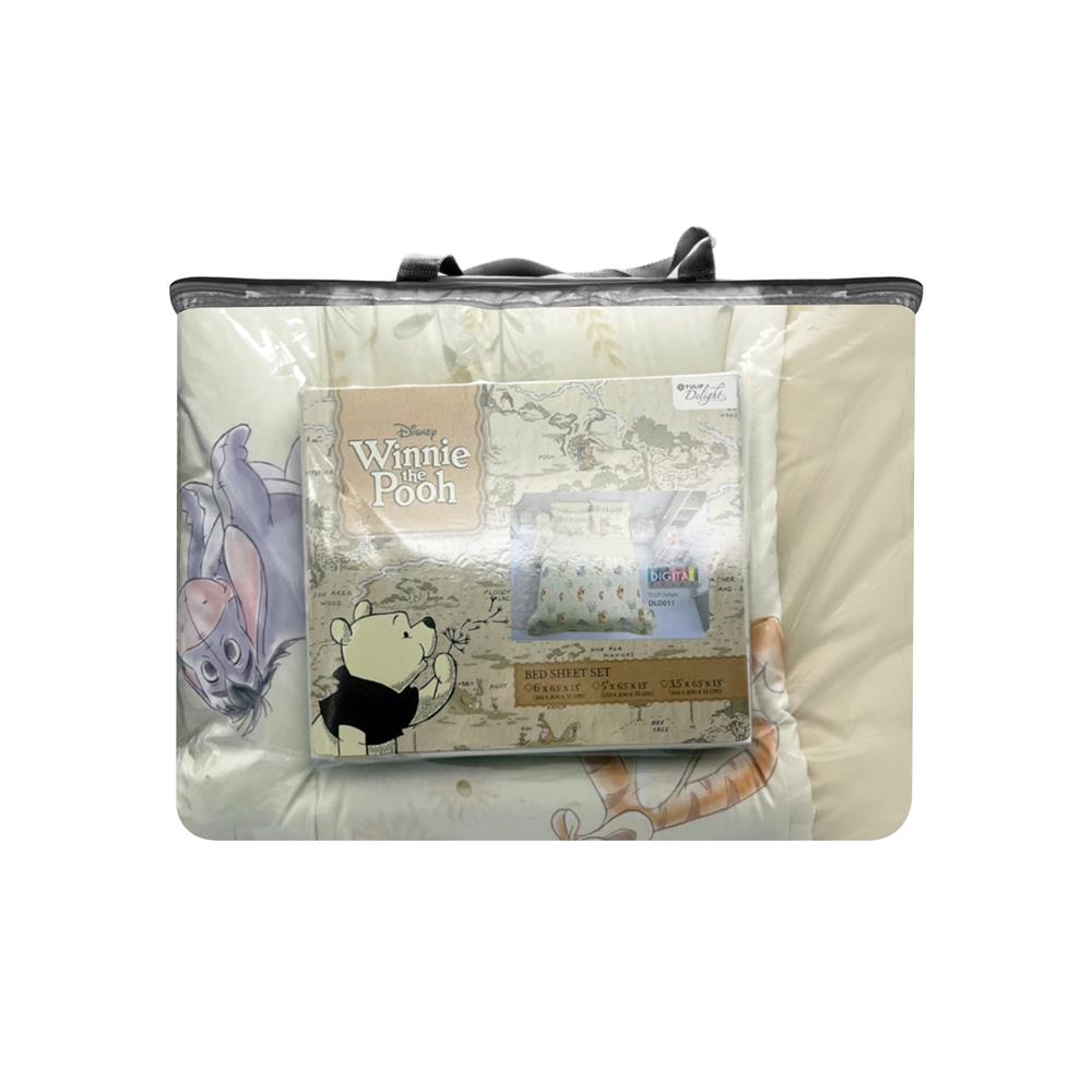 ชุดผ้าปูที่นอน 6 ฟุต 6 ชิ้น TULIP POOH 60255-DLD011