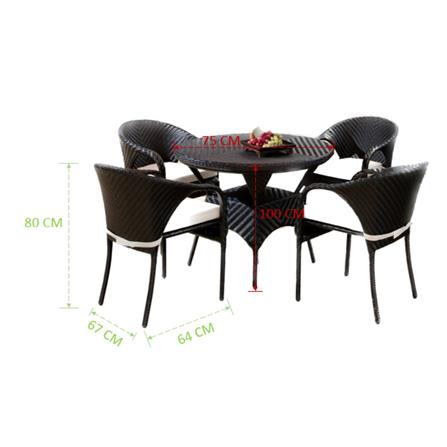 ชุดสนาม 4 ที่นั่ง IVY CARSON DN005 สีดำ_2