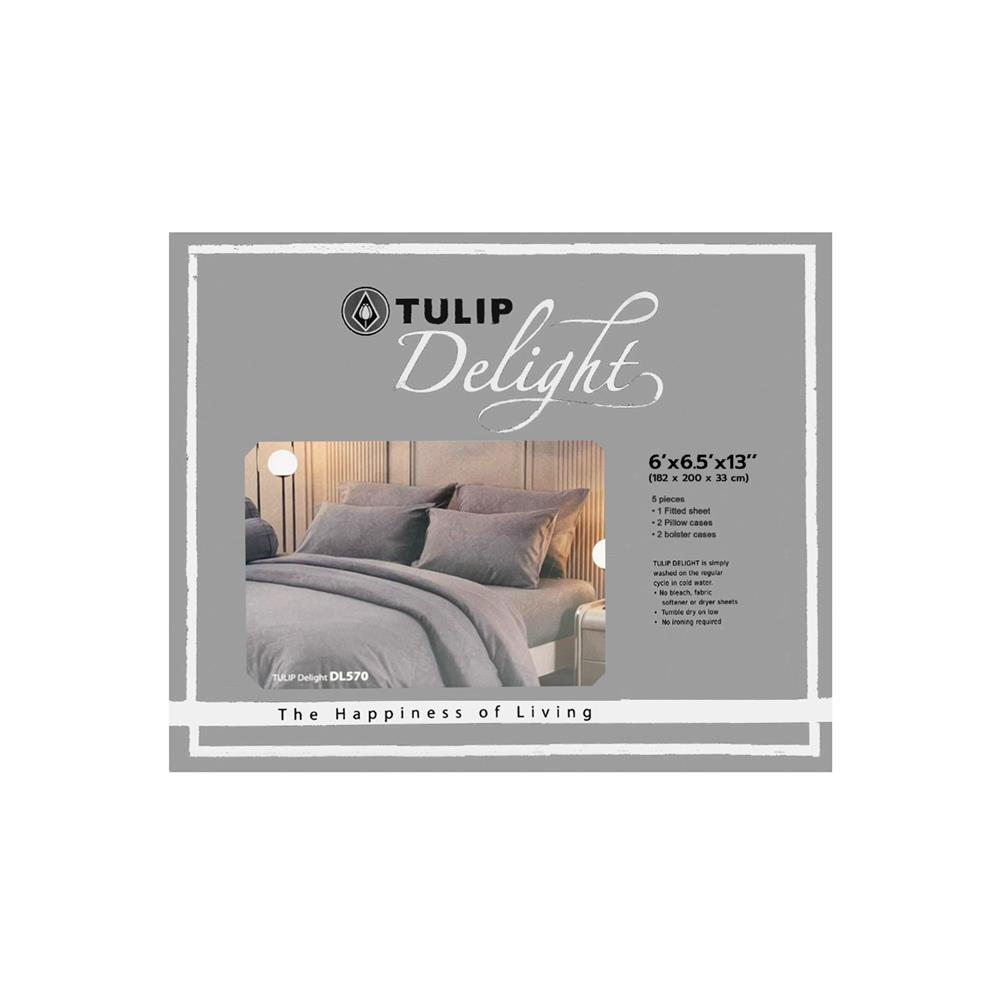 ชุดผ้าปูที่นอน 6 ฟุต 5 ชิ้น TULIP DELIGHT 60056-DL570