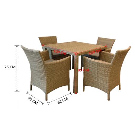 ชุดสนาม 4 ที่นั่ง IVY HAVANA DN002 สีน้ำตาล_2