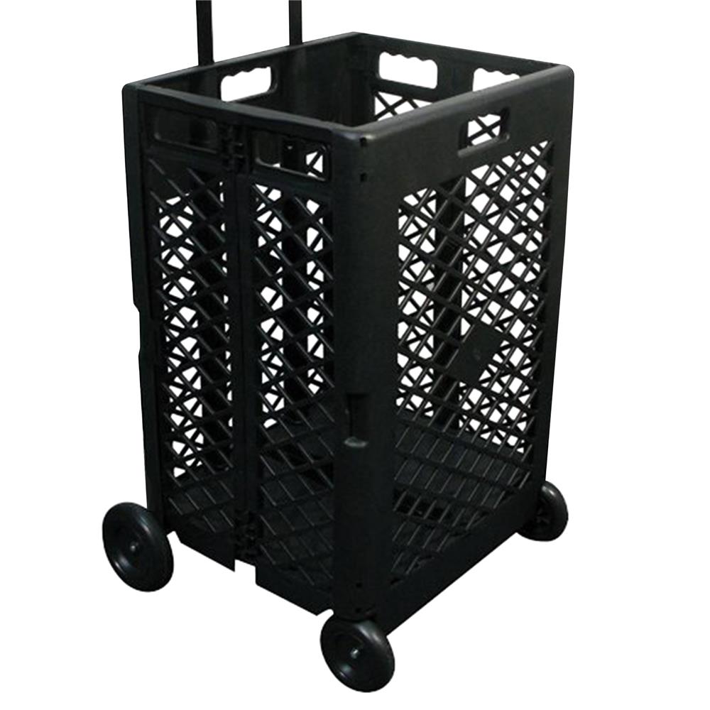 รถเข็นตะกร้าทรงสูงพับได้ MATALL JRWS-8B สีดำ